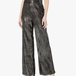 House of Harlow 1960 Glittering Black Wide-Leg Pants